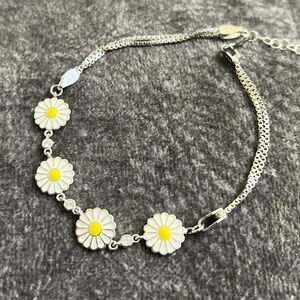 Floral Daisy S925 Silver Bracelet